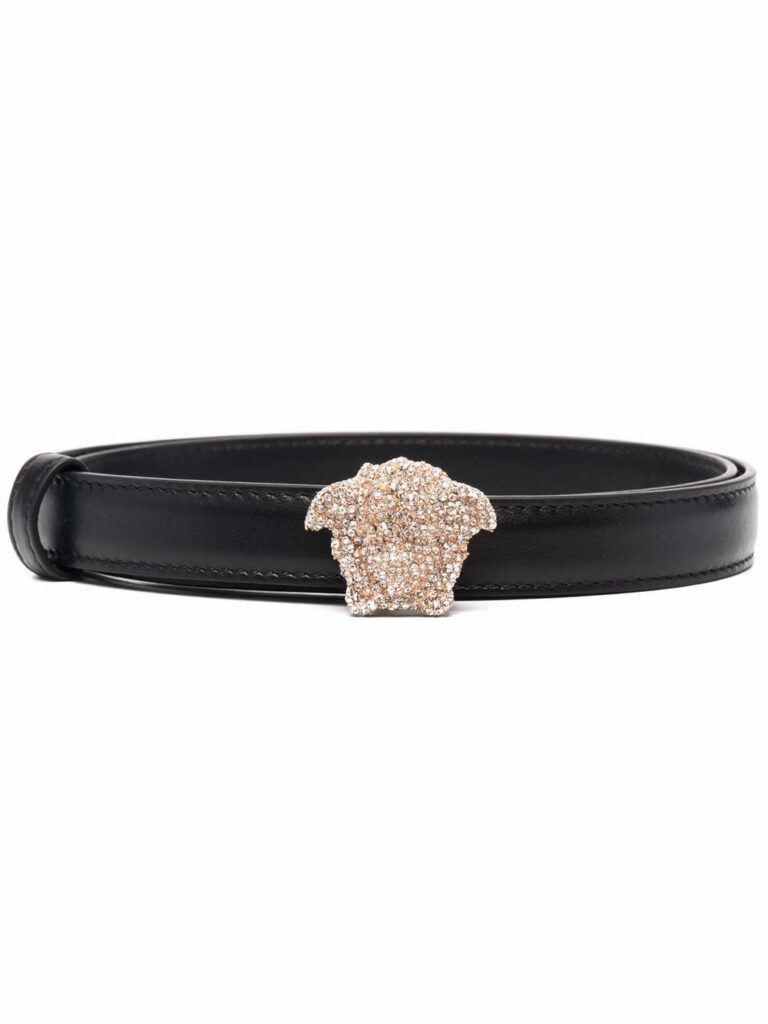 Versace La Medusa crystal-buckle belt