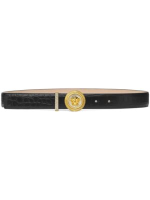 Versace Medusa Biggie crocodile-embossed belt