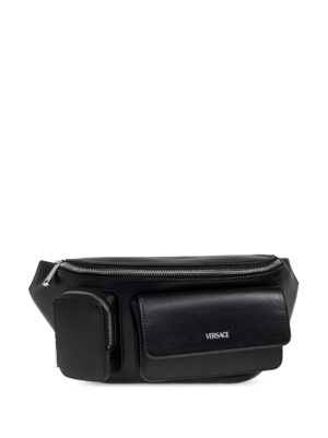 Versace logo-lettering leather belt bag