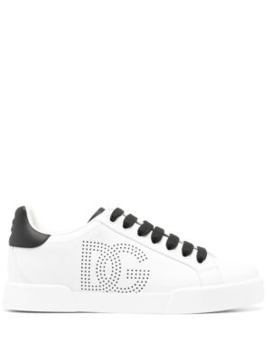 Dolce & Gabbana Portofino perforated-logo leather sneakers