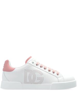 Dolce & Gabbana Portofino perforated-logo leather sneakers