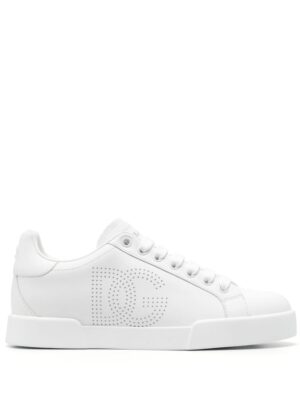 Dolce & Gabbana Portofino perforated-logo leather sneakers