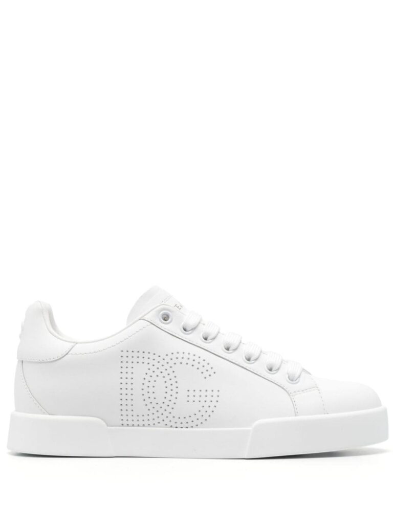 Dolce & Gabbana Portofino perforated-logo leather sneakers