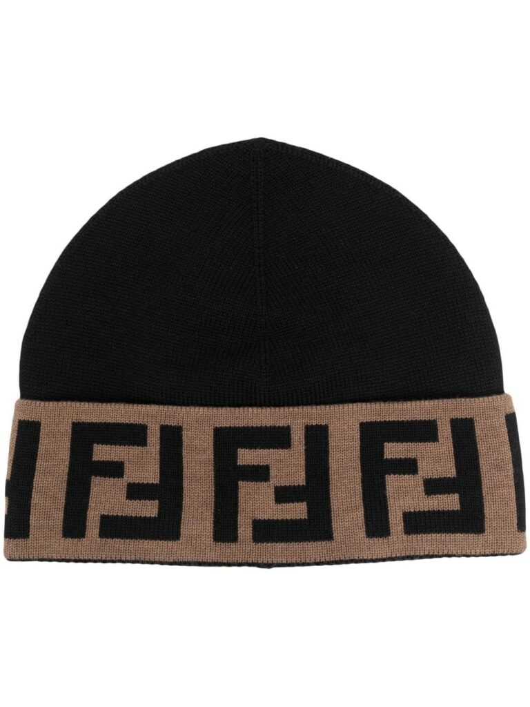 FENDI FF intarsia-knit beanie