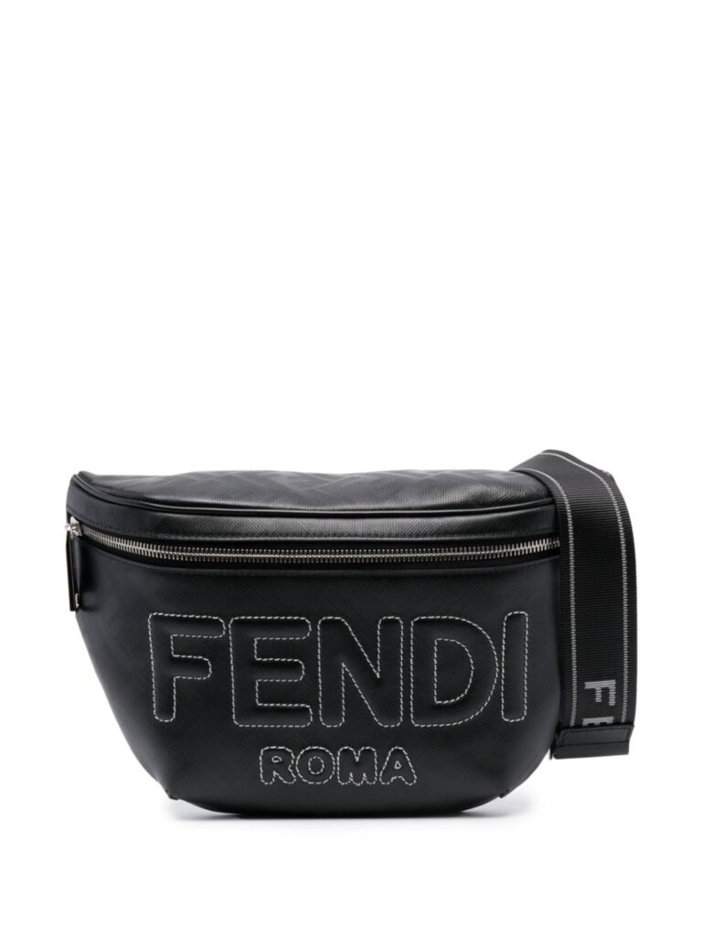 FENDI logo-embossed leather belt bag