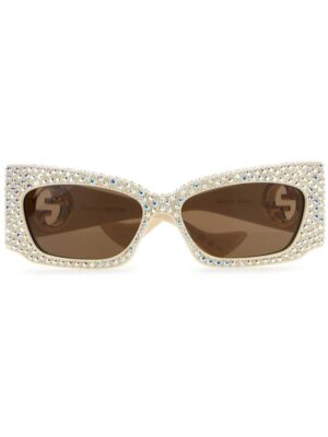 Gucci Eyewear Double G rhinestone-embellished sunglasses