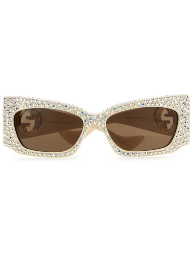 Gucci Eyewear Double G rhinestone-embellished sunglasses