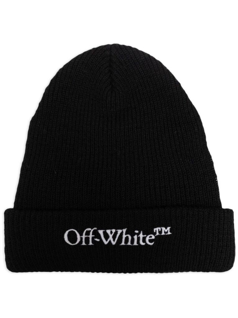 Off-White logo-embroidered beanie