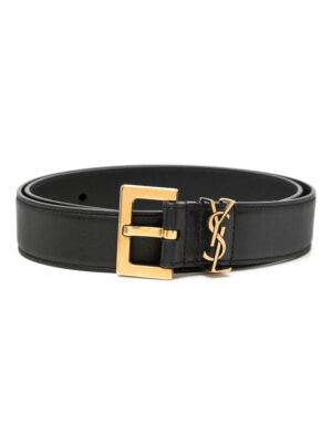 Saint Laurent Cassandre-plaque leather belt