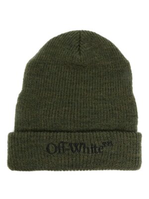 Off-White logo-embroidered beanie