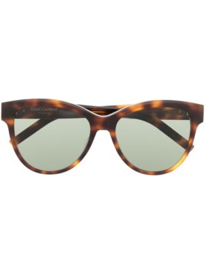 Saint Laurent Eyewear Cat-eye tortoiseshell logo sunglasses