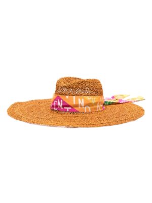 Valentino Garavani scarf-detailed wide-brim sun hat