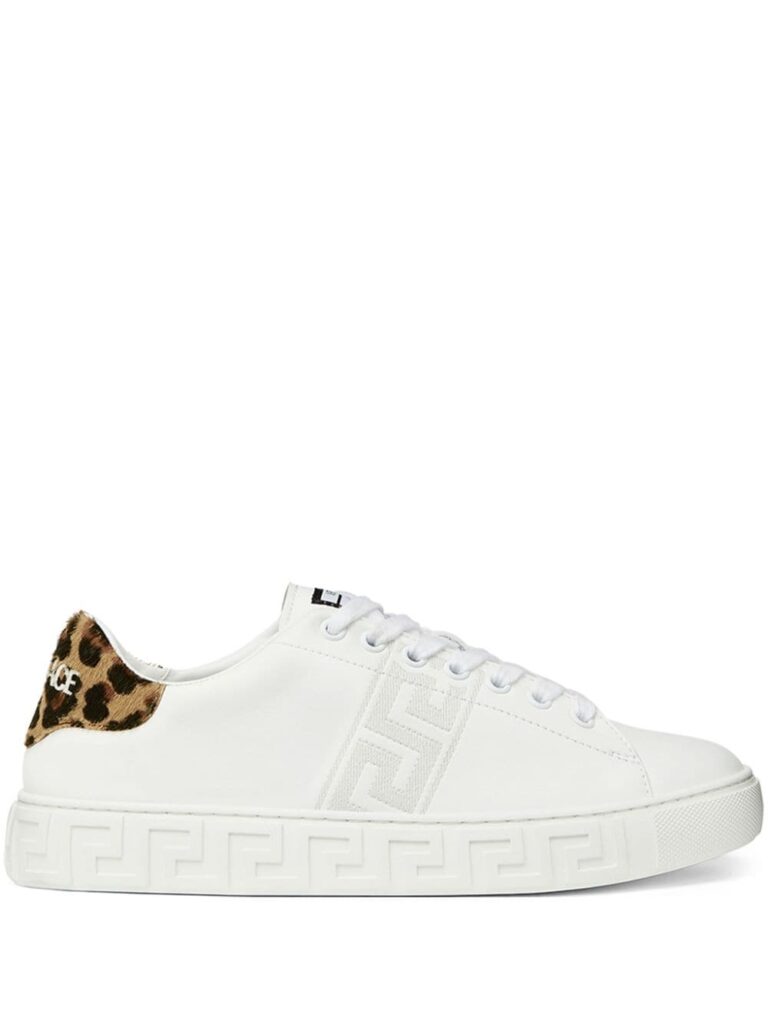 Versace Greca leopard-embroidered sneakers