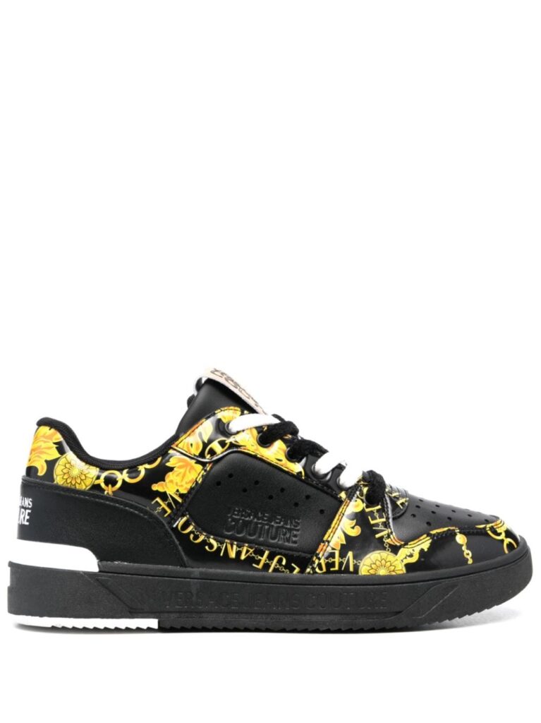 Versace Jeans Couture Chain Couture-print leather sneakers