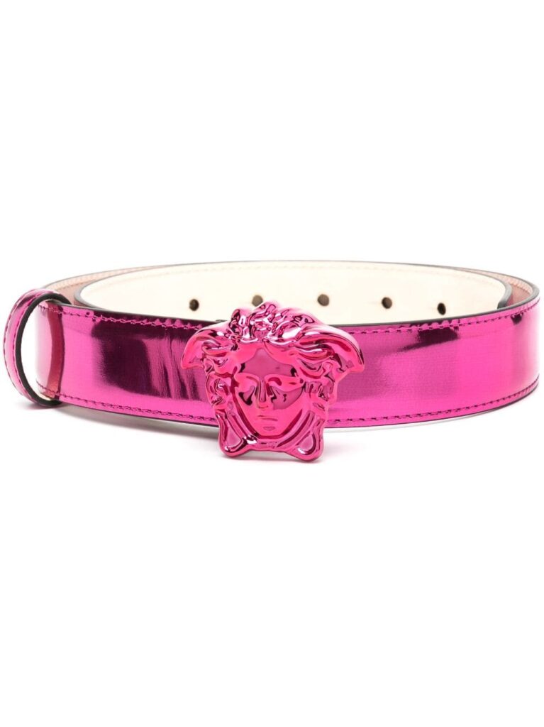 Versace Medusa metallic leather belt