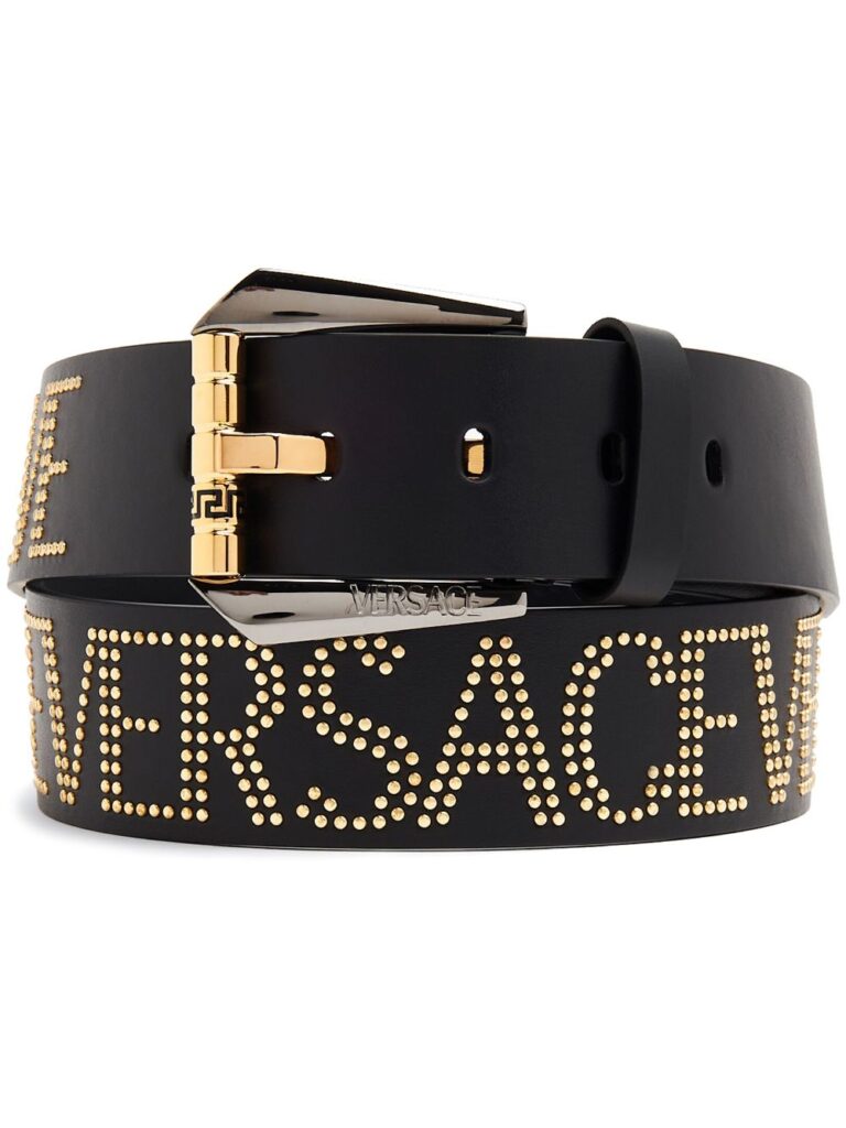 Versace logo-studded Greca belt