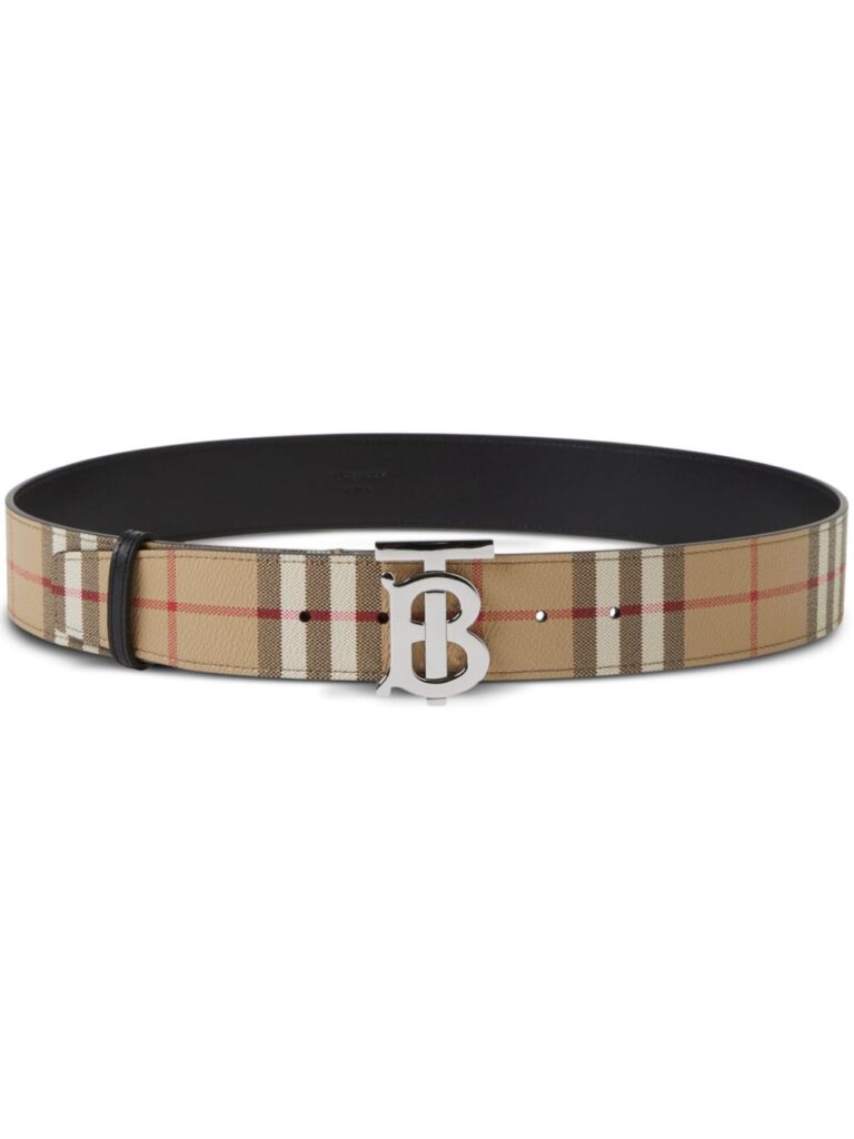 Burberry check reversible belt