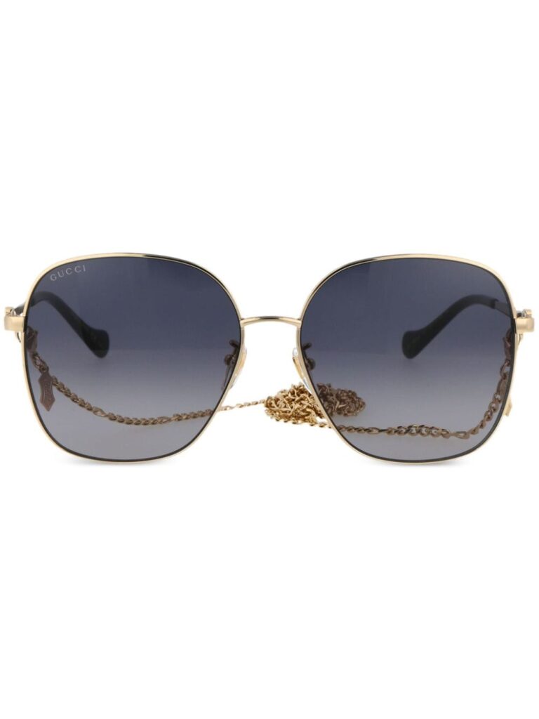 Gucci Eyewear chain-link tinted oversized sunglasses