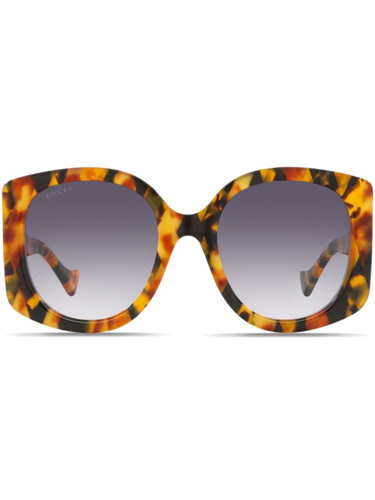 Gucci Eyewear tortoiseshell-effect oversized-frame sunglasses