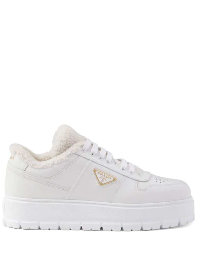 Prada shearling leather sneakers