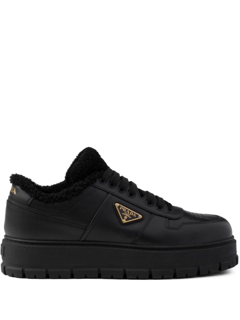 Prada shearling leather sneakers