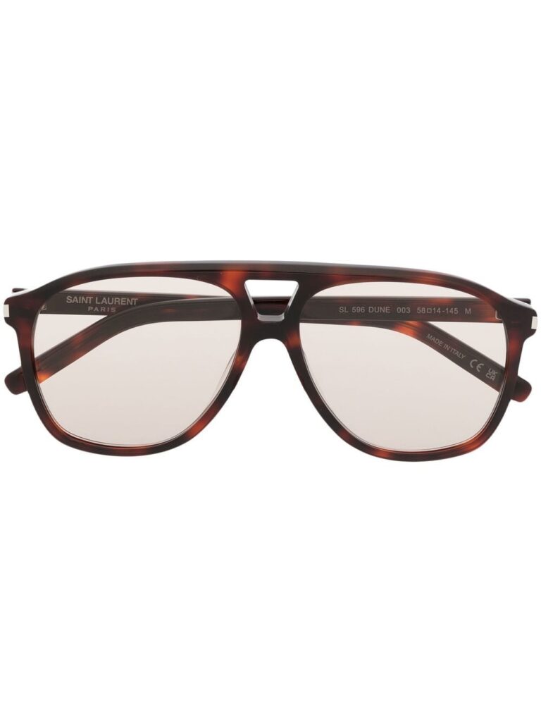 Saint Laurent Eyewear pilot frame tortoiseshell sunglasses