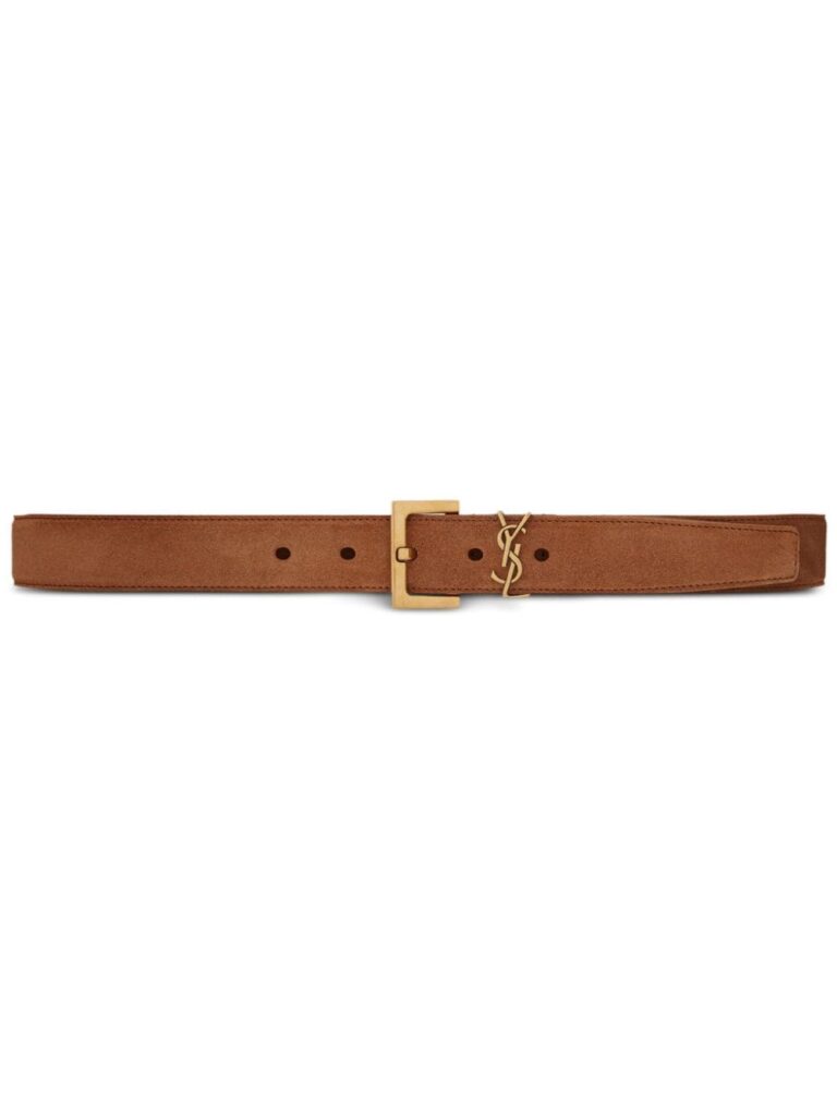 Saint Laurent suede-logo belt