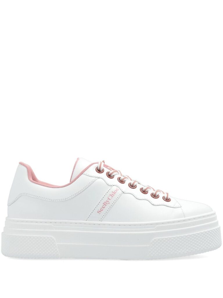 See by Chloé logo-print flatform sneakers