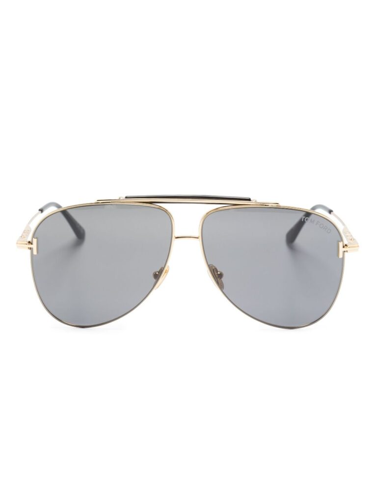 TOM FORD Eyewear polished pilot-frame sunglasses