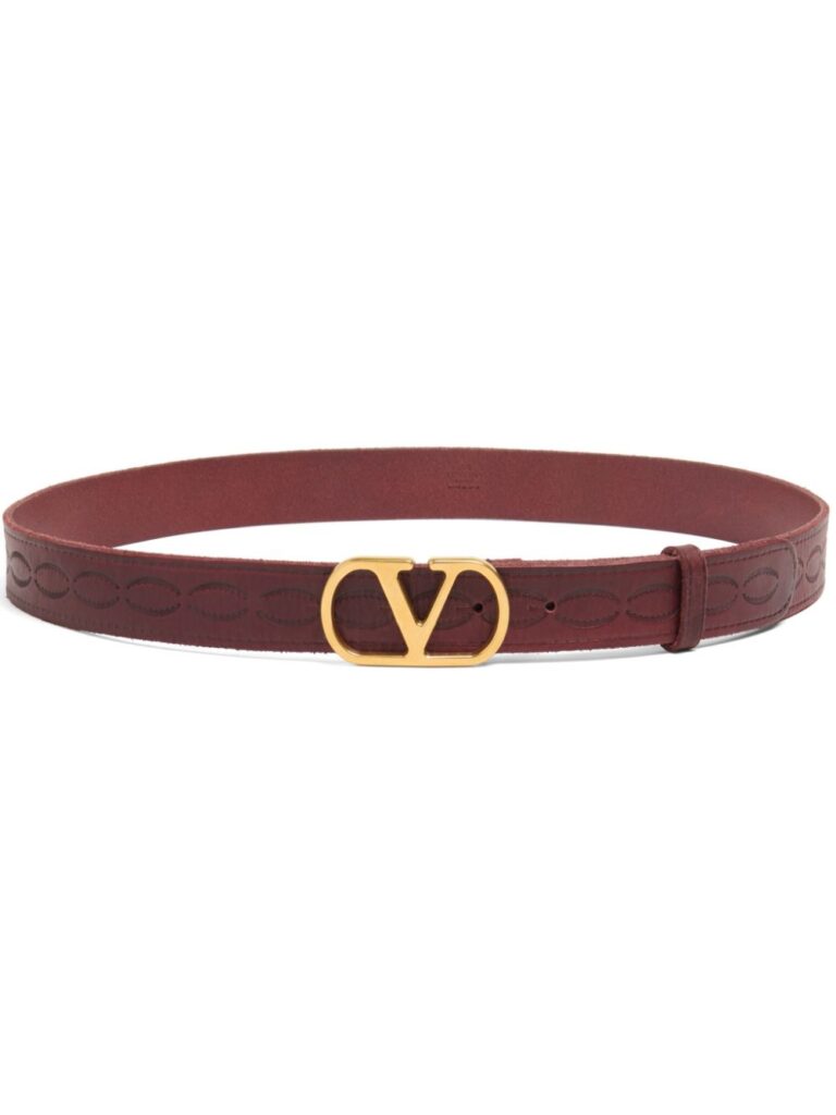 Valentino Garavani logo-buckle leather belt