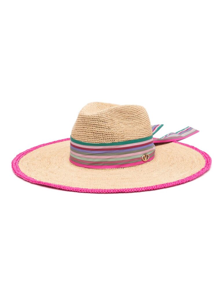 Valentino Garavani striped-scarf sun hat