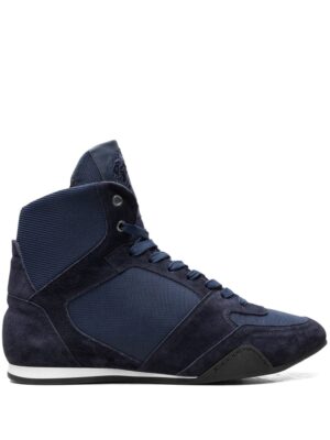 Versace High Top Greek Key “Navy” sneakers