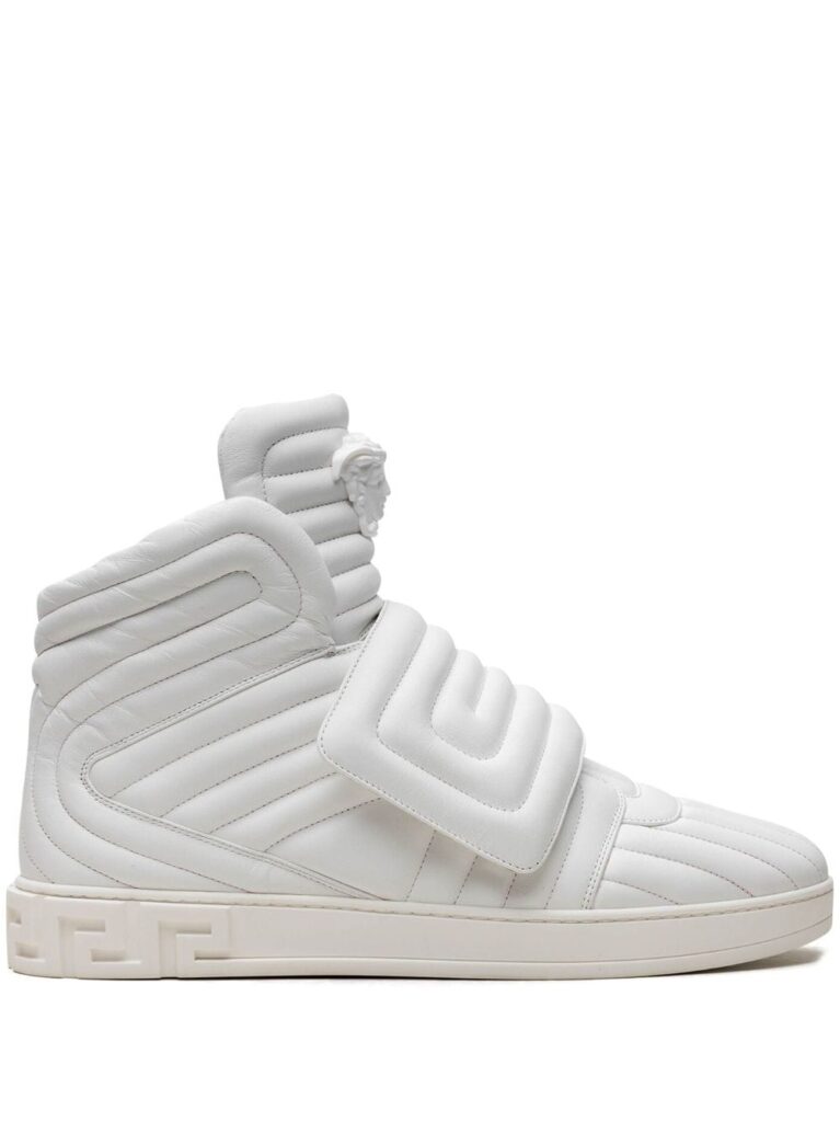 Versace quilted high-top "White" sneakers