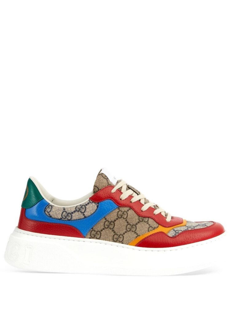 Gucci GG panelled lace-up sneakers