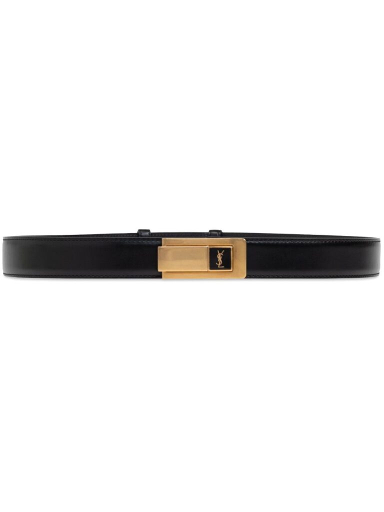 Saint Laurent gold-tone buckle leather belt